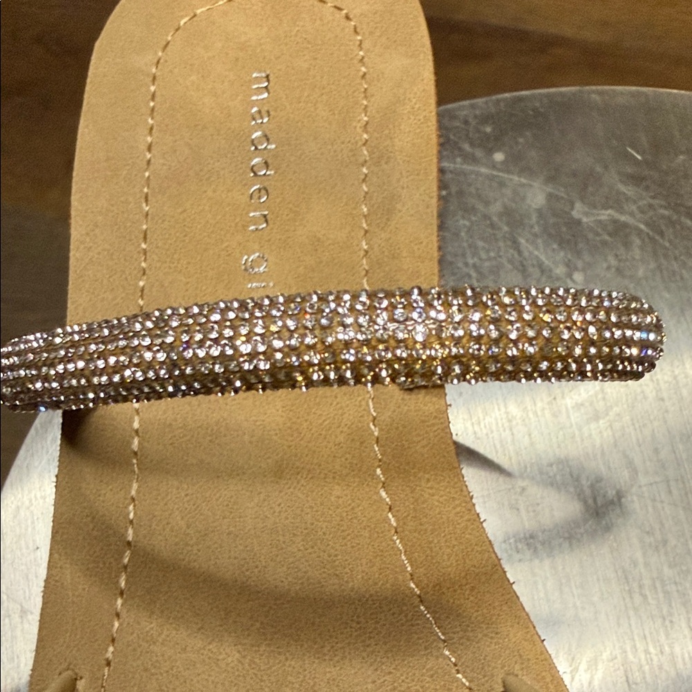 Madden Girl Tan Sandals with Rhinestone Straps - Picture 13 of 13